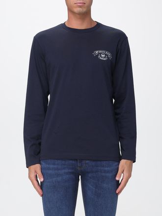 Emporio Armani T-shirt a maniche lunghe in cotone con logo a contrasto