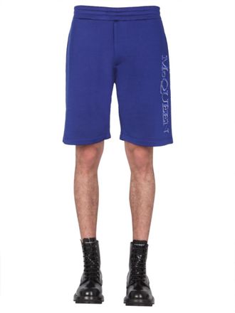 Alexander McQueen Blue Logo Shorts