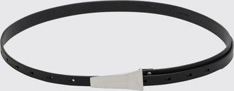 Rick Owens Trunk Slim Smooth Leather Belt with Adjustable Metal Buckle