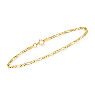 RS Pure by Ross-Simons 1.9mm 14kt Yellow Gold Figaro-Link Bracelet