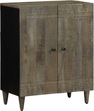 vidaXL Vidaxl - Aparador De Madera Maciza De Mango Gris Claro 60x33,5x75 Cm