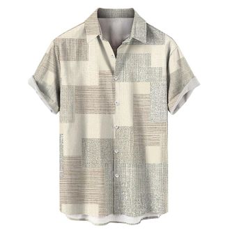 Generic Mens Summer Shirt Retro Shirts Short Sleeve Casual Button Down Beach Flower Suits Men T Shirt Men Funny, White, XXXXXL