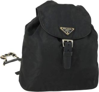 Prada Pre-owned Backpacks, female, Black, Size: ONE SIZE Pre-owned Nylon Backpack
