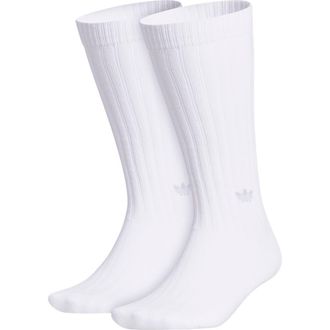 adidas Gender Inclusive Originals 2-Pack Crew Socks in White/Clear Grey at Nordstrom, Size Medium