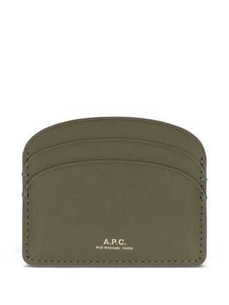 A.P.C. Demi Lune logo-detail card holder - Green