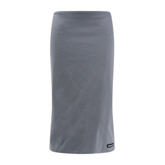 Miu Miu Dames, Rokken, Grijs, Maat: M Katoen