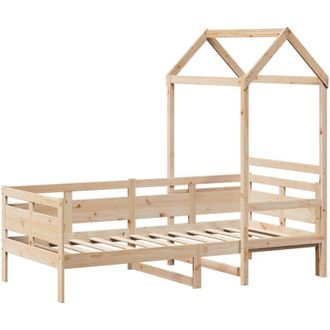 vidaXL Day Bed with Roof without Mattress 80x200 cm Solid Wood Vidaxl