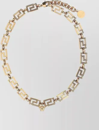 Versace metal greca pendant necklace