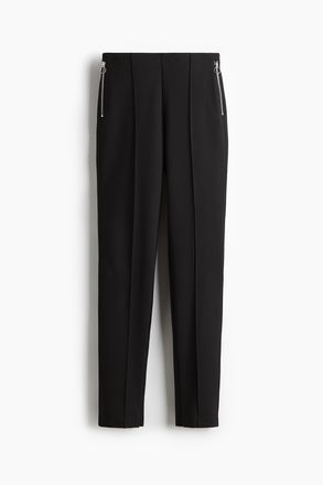 H&M Interlock-Hose mit Reissverschl&uuml;ssen - Schwarz