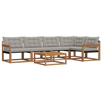 vidaXL Conjunto De Sof&aacute;s De Exterior 6 Pcs Gris Natural Y Claro Vidaxl