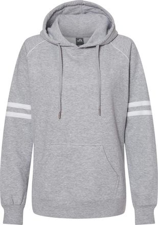 J. America Womens Varsity Fleece Piped Hooded Sweatshirt