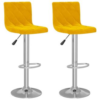 vidaXL Vidaxl - Taburetes De Cocina 2 Unidades Terciopelo Amarillo Mostaza