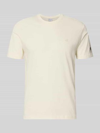 Champion T-Shirt mit Label-Stitchings und Rundhalsausschnitt in Offwhite, Gr&ouml;&szlig;e XXL
