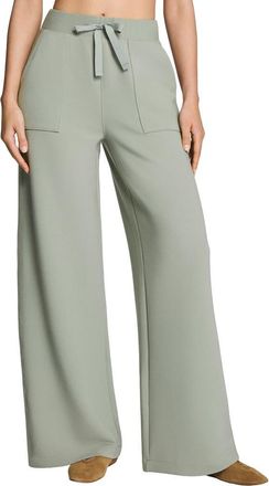 Spanx AirEssentials Wide Leg French Terry Rib Pants in Sage Brush at Nordstrom, Size X-Small