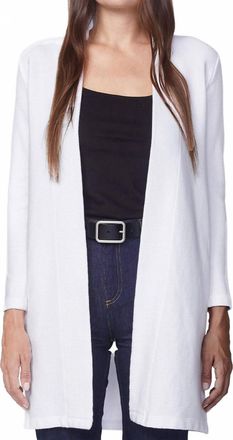 Stateside Horizontal Rib Duster Cardigan In White