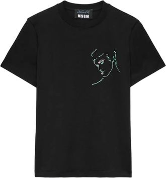 Msgm T-shirt con ricamo - Nero