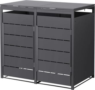 ML Design Cobertizo para ocultar 2 cubos de basura 240l antracita 132x80x120cm