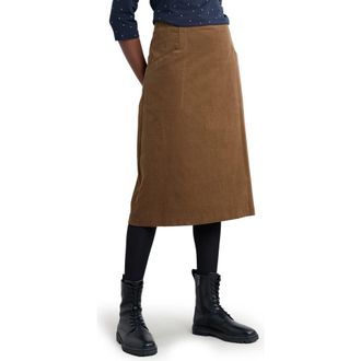 Seasalt Cornwall Forest View Organic Cotton Corduroy A-Line Skirt in Gully at Nordstrom, Size 12 Us