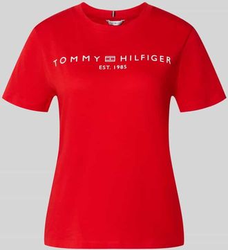 Tommy Hilfiger Regular Fit T-Shirt aus reiner Baumwolle in Rot, Gr&ouml;&szlig;e XL
