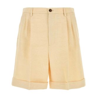 Valentino Garavani Casual Shorts, male, Yellow, Size: M Cream Jute Bermuda Shorts