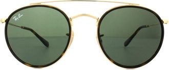 Ray-Ban Round Gold Green Round Double Bridge 3647N Sunglasses