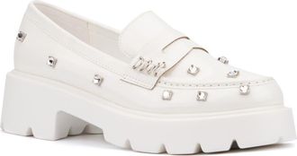 Olivia Miller Luscious Crystal Embellished Penny Loafer in White at Nordstrom Rack, Size 7