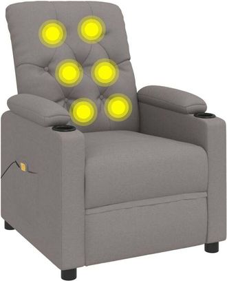 vidaXL Vidaxl - Sill&oacute;n De Masaje Reclinable De Tela Gris Taup&eacute;