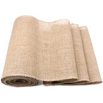 OEM Camino De Mesa De Arpillera De 30 Cm X 10 M, Camino De Mesa De Yute Con Bordes Cosidos Para Bodas, Festivales Y Decoraciones De Fiestas -crezuo