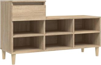 vidaXL Vidaxl - Mueble Zapatero Madera Contrachapada Roble Sonoma 102x36x60 Cm