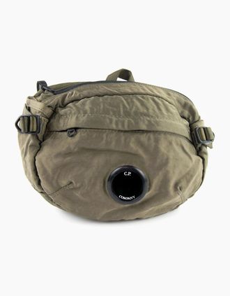 C.P. Company Mens CP Company Garment Dyed Nylon Sateen Lens Waist Bag Dusty Olive 661 - Tan - Size: OS