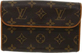 Louis Vuitton Pochette Florentine Brown Canvas Shoulder Bag (Pre-Owned)