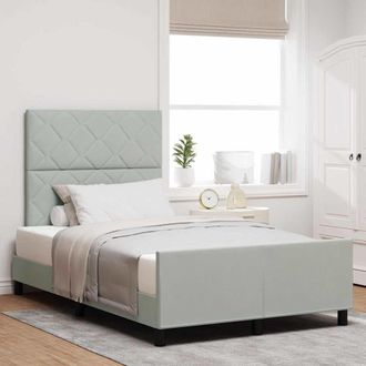 vidaXL Struttura Del Letto Grigio Chiaro 120 X 200 Cm Velluto - Vidaxl