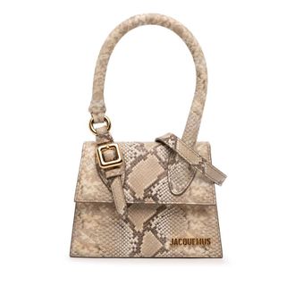 Jacquemus Pre-owned Jacquemus Snake Embossed Leather Le Chiquito Moyen Satchel Ladies MQEHQ92CZSBLKX2D