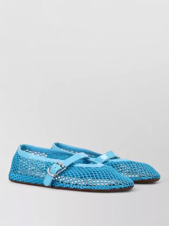 Alaia ballet flats fishnet patent leather design