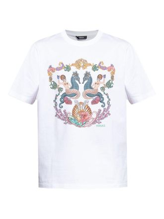 Versace Graphic Print White T-Shirt