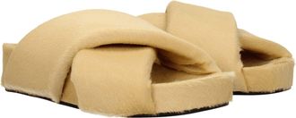 Jil Sander Womens Beige Horsehair Slippers