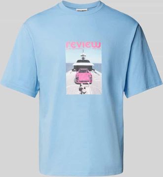 Review T-Shirt mit Fotoprint in Hellblau, Gr&ouml;&szlig;e XL