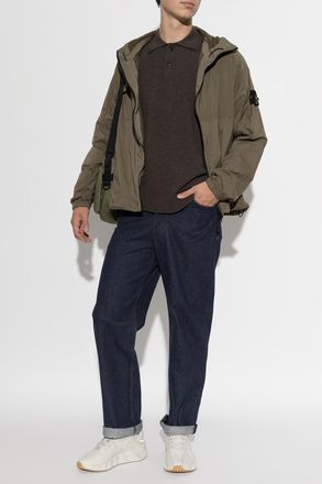 Stone Island Jacket With Logo Patch, Mens, Green