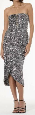 Young Fabulous & Broke Zodiac Strapless Dress In Silver