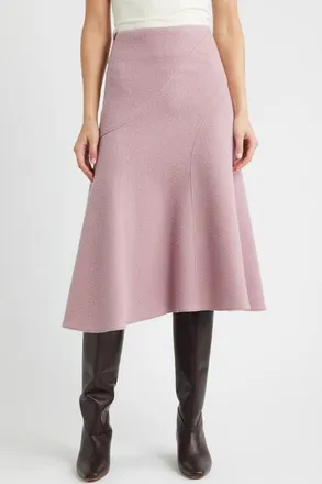 BOSS Vicena Maxi Woven Boiled Wool Skirt in Rose Haze at Nordstrom, Size 12