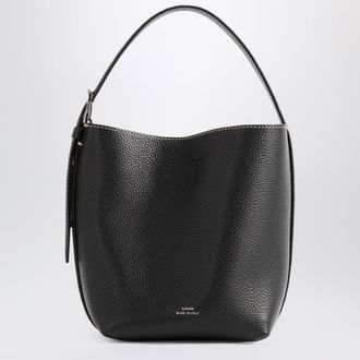 Toteme Small black Belted tote bag in grained leather