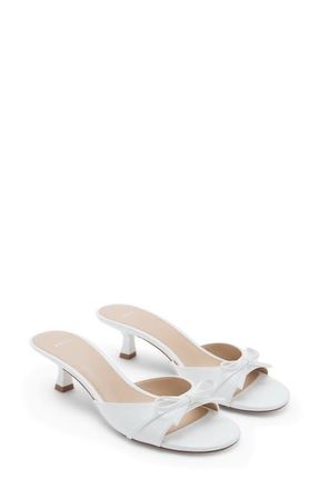 Mango Kitten Heel Slide Sandal in White at Nordstrom, Size 9.5Us