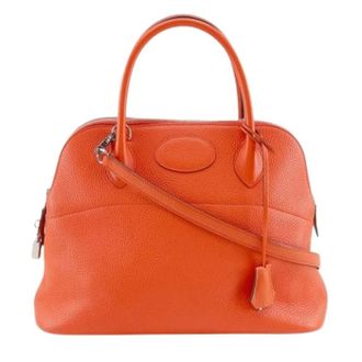 Herm&egrave;s Pre-owned Bolide 31 Taurillon Clemence 2way Tas - Dames - Pre-owned - Oranje - Maat: ONE Size Leer
