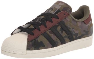 adidas Originals Mens Superstar Classic Low Top Sneaker Shoe, Olive Strata/Mesa/Night Red, 10 UK