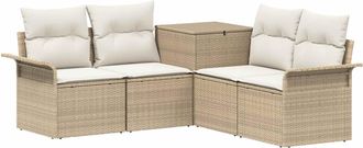 vidaXL Juego De Sof&aacute; 5 Uds. Beige Y Blanco Crema Vidaxl