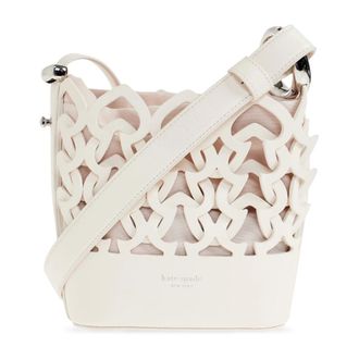 Kate Spade New York Cross Body Bags, female, Beige, Size: ONE SIZE Halo Woven Mini Bucket Bag