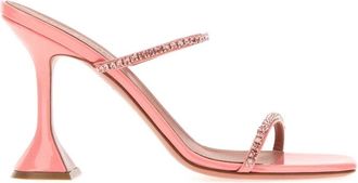 Amina Muaddi Heeled Mules, female, Pink, Size: 6 US Gilda mules