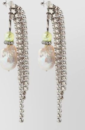 Dries Van Noten hoop earrings dangling pearl crystal strands