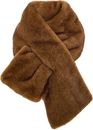Cesare Gaspari Faux Fur Sjaal - Dames - Wintersjaals - Bruin - ONE Size - Polyester - Accessoires