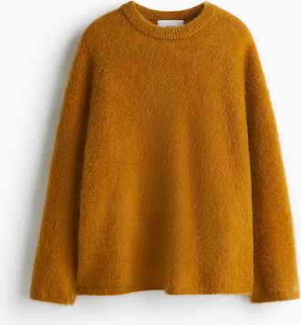 H&M Oversize-Pullover aus Mohairmix - Yellow